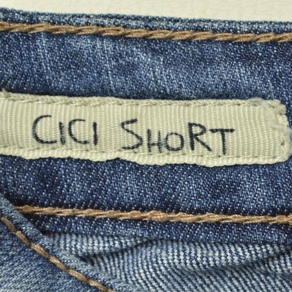 Hot Kiss CICI‎ Size 0 Womens LOW Rise FLORAL HOT PANTS Denim Blue Jean SHORTS - Picture 6 of 8